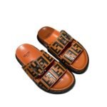 Fendi Ff Double Band Slide Light Brown