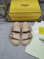 Fendi Feel Leather Slides Beige 8X8326Na7F1Kcu - Image 4