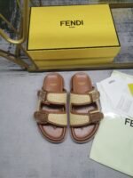 Fendi Feel Leather Sandals Brown 8X8326Ao0Df1Lr0 - Image 4