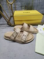 Fendi Feel Leather Slides Beige 8X8326Na7F1Kcu - Image 3