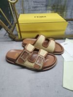 Fendi Feel Leather Sandals Brown 8X8326Ao0Df1Lr0 - Image 3