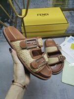 Fendi Feel Leather Sandals Brown 8X8326Ao0Df1Lr0 - Image 2