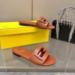 Fendi Baguette Brown Leather Slides 8R8136Ae7Tf1C4R - Image 4