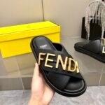 Fendi Fendigraphy Leather Slides Black 8X8289Ai1Rf1H1K - Image 8