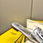Fendi Baguette Silver Nappa Leather Slides 8R8136Ai16F0Ge7 - Image 10
