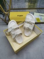 Fendi Feel Leather Sandals White - Image 7