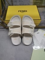 Fendi Feel Leather Sandals White - Image 5
