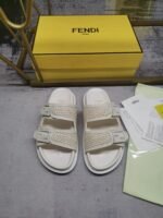 Fendi Feel Leather Sandals White - Image 4