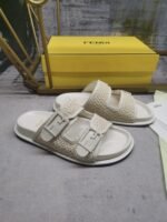 Fendi Feel Leather Sandals White - Image 3