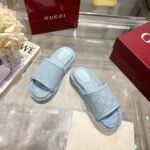 Gucci Women’s Gg Platform Sandal Light Blue ‎816797 Fad9D 4952 - Image 4