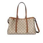 Gucci Gg Emblem Medium Tote Bag Beige And Dark Brown 31Cm 815214 Fad6L 9758
