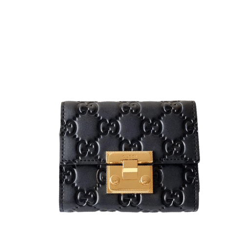 GCBAGS-1-1-12 Gucci Padlock Wallet Black 11.5Cm 455658 - Image 1