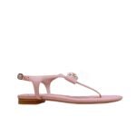 Chanel Pink Quilted Leather With White Camellia Cc Logo Bow Thong Sandals