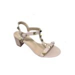 Valentino Garavani Rockstud Calfskin Leather Sandal Beige