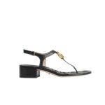 Gucci Double G Sandal Leather Black 674840 Bko00 1000