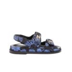 Chanel Dad Slingback Sandals Blue Black