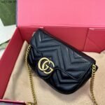 Gucci Gg Marmont Leather Super Mini Bag Black 17Cm 476433 Dtdct 1000 - Image 2