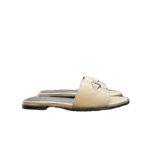 Chanel Slippers With Cc Silver Hardware Beige