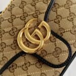 Gucci Gg Marmont Shoulder Bag Beige Black 26Cm 443497 Hvkeg 9772 - Image 3