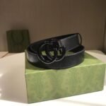 Gucci Gg Marmont Thin Belt Black Leather 414516 18Yxv 1000 - Image 2
