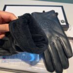 Gucci Gloves Gg Logo Embroidery Leather Black - Image 2
