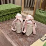 Gucci Gg Canvas Wedge Espadrilles Pink - Image 4