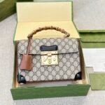 Gucci Padlock Bamboo Handle Gg Supreme Handbag 25Cm - Image 2