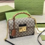 Gucci Padlock Bamboo Handle Gg Supreme Handbag 25Cm - Image 3