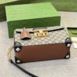 Gucci Padlock Bamboo Handle Gg Supreme Handbag 25Cm - Image 6