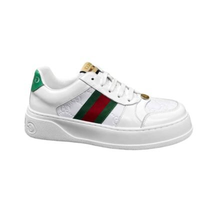 Gucci Screener Sneaker With Web White