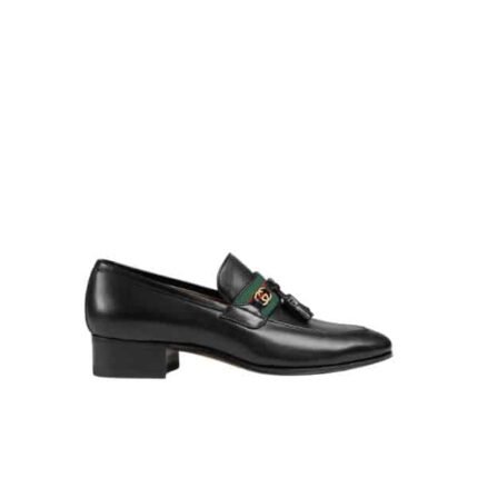 Gucci Unisex Leather Interlocking G Black