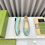 Gucci Crystal Gg Women’S Ballet Flat Blue - Image 7