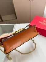 Valentino Garavani Locò Pvc And Leather Shoulder Bag Brown 24Cm - Image 4