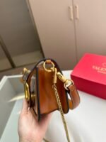 Valentino Garavani Locò Pvc And Leather Shoulder Bag Brown 24Cm - Image 5