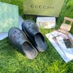 Gucci Men’S Slip On Sandal Black Gg Rubber 655517 Jfb00 1000 - Image 7