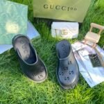 Gucci Men’S Slip On Sandal Black Gg Rubber 655517 Jfb00 1000 - Image 9