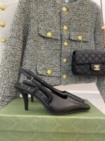 Gucci Women’S Slingback Square Toe Pumps Black - Image 3