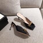 Gucci Sylvie Chain Mule Sandals Black - Image 3