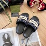 Gucci Gg Horizontal Strap Sandals With Tag In Blue - Image 7