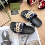 Gucci Gg Horizontal Strap Sandals With Tag In Blue - Image 6