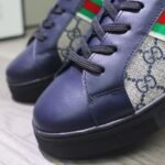 Gucci Gg Supreme Navy Blue Sneaker Gg With Web - Image 4