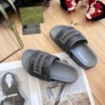 Gucci Gg Horizontal Strap Sandals With Tag In Grey - Image 6