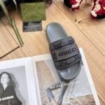 Gucci Gg Horizontal Strap Sandals With Tag In Grey - Image 3