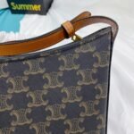 Celine Croque Bag In Triomphe Canvas And Calfskin Tan 19Cm 112272Cuz 04Lu - Image 3