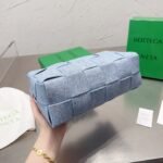 Bottega Veneta Brick Cassette Shoulder Bag Denim Blue 28Cm - Image 3