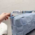 Bottega Veneta Brick Cassette Shoulder Bag Denim Blue 28Cm - Image 5