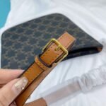 Celine Croque Bag In Triomphe Canvas And Calfskin Tan 19Cm 112272Cuz 04Lu - Image 7