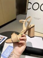 Gucci Leather Mid Heel Sandal Beige - Image 7