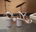 Gucci Leather Mid Heel Sandal White - Image 5