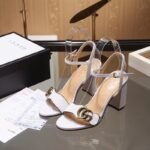 Gucci Leather Mid Heel Sandal White - Image 8